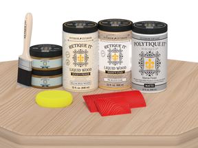 Large White Oak Wood'n Finish Kit by Retique It® with exterior top coat, including matte wood finish products for woodworking projects.