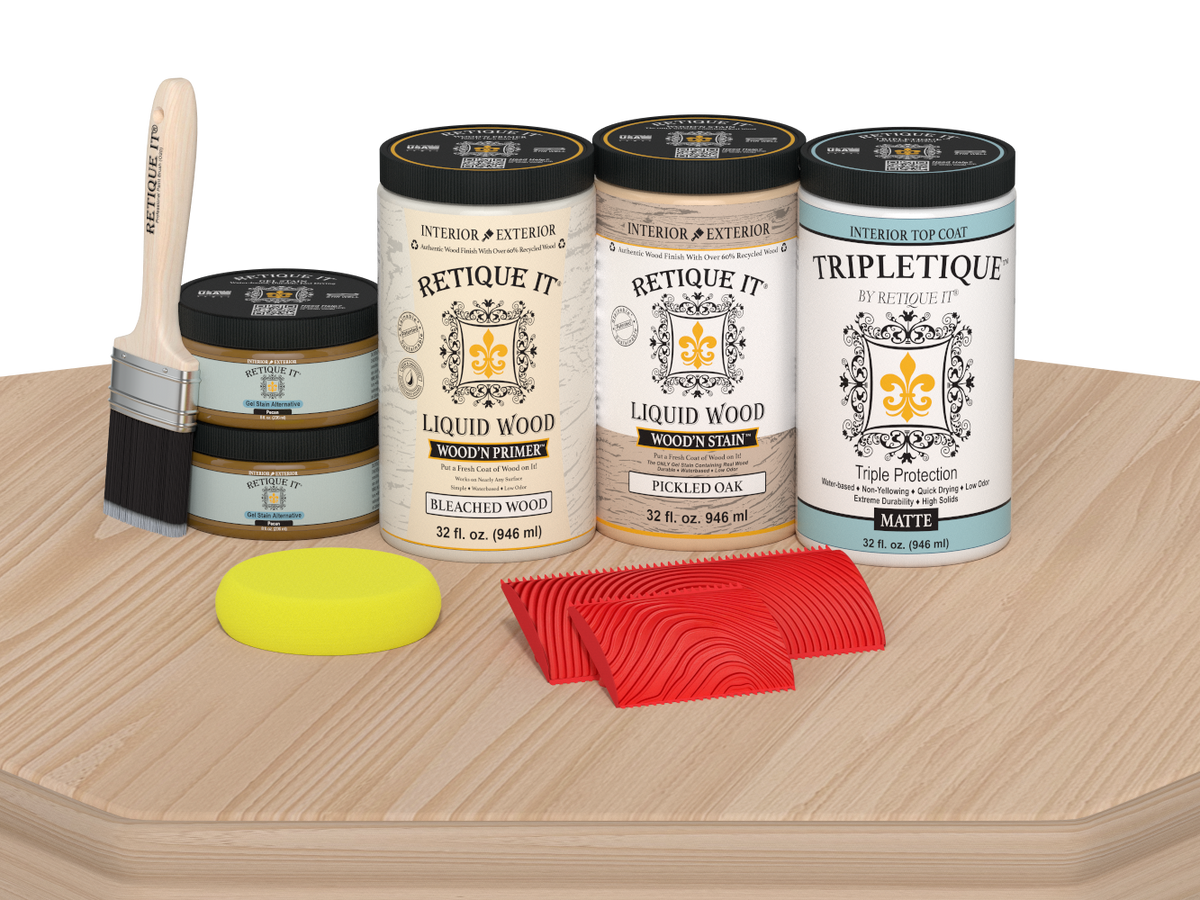 Retique It® White Oak countertop kit with stain, showing a matte, finished kitchen countertop made from light-colored oak wood.