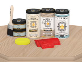 Large White Oak Wood'n Finish Kit from Retique It® for interior top coat, includes wood finish components and tools.