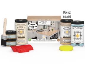 Retique It® White Oak countertop kit with stains, designed for full kitchen projects, featuring wooden countertop with natural grain.