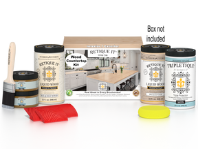 Retique It® White Oak countertop kit with stain, showcasing a full kitchen countertop with natural wood grain and white oak finish.