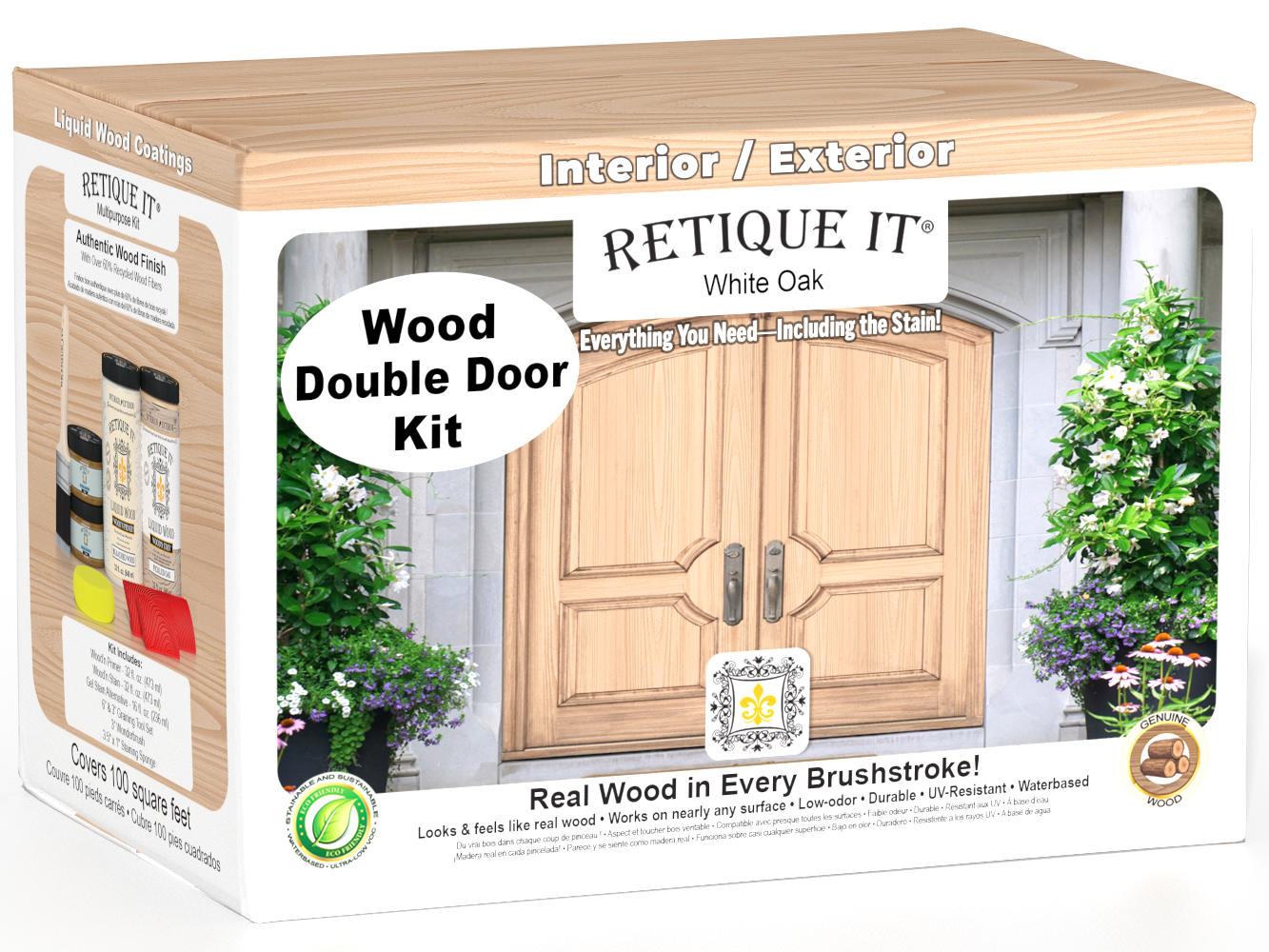 Wood'n Finish Front Door Kit (Double) - White Oak — box hero