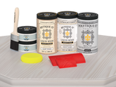 Large White Wash Wood'n Finish Kit by Retique It® with matte exterior top coat, displayed on a table for multi-purpose wood finishing.