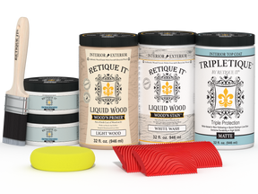 Retique It® white wash countertop kit for full kitchen with stain finish, featuring a matte white wash surface.