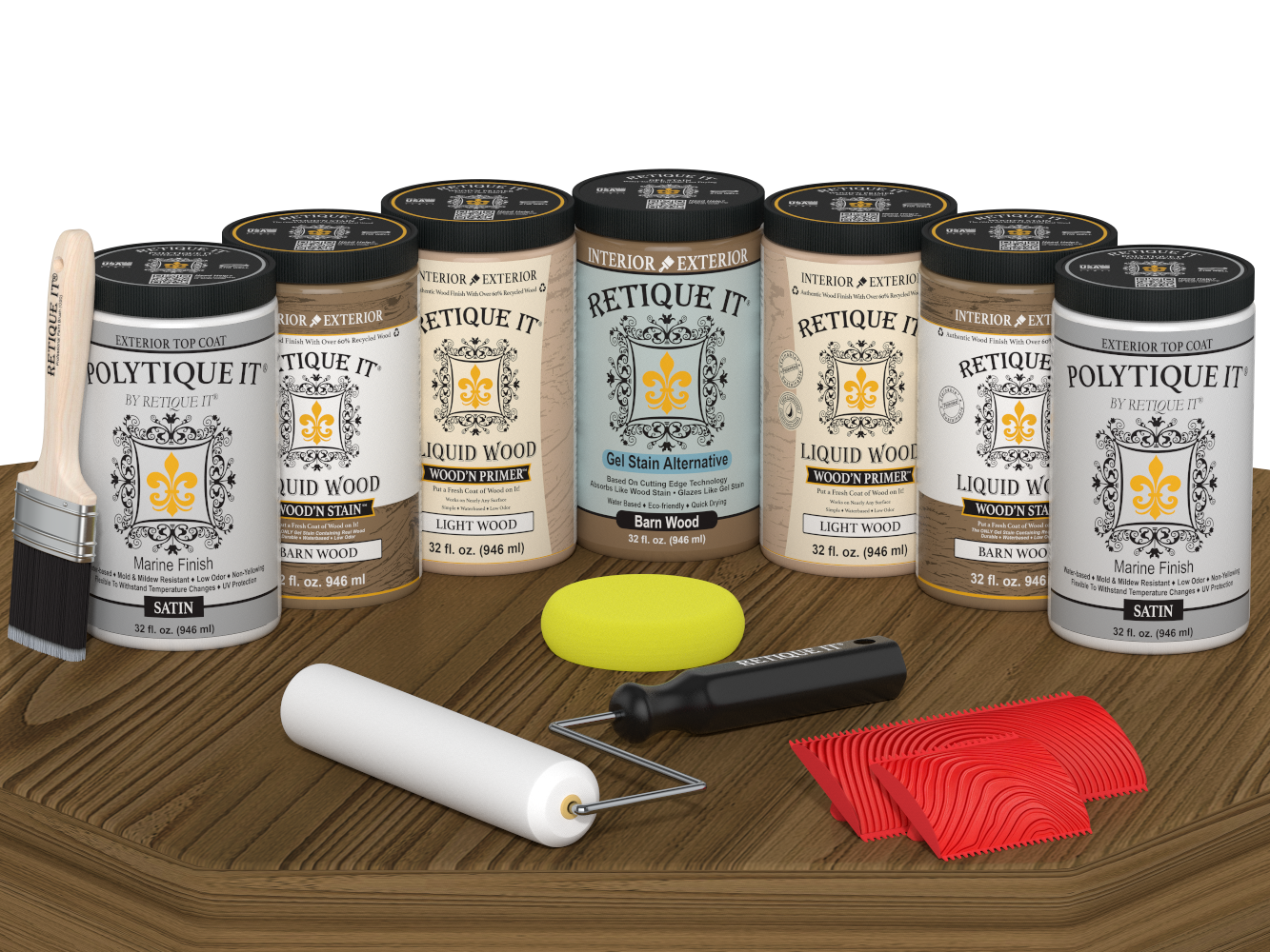 Wood'n Door Kit (Front & Garage Door) - Barn Wood — Satin kit contents