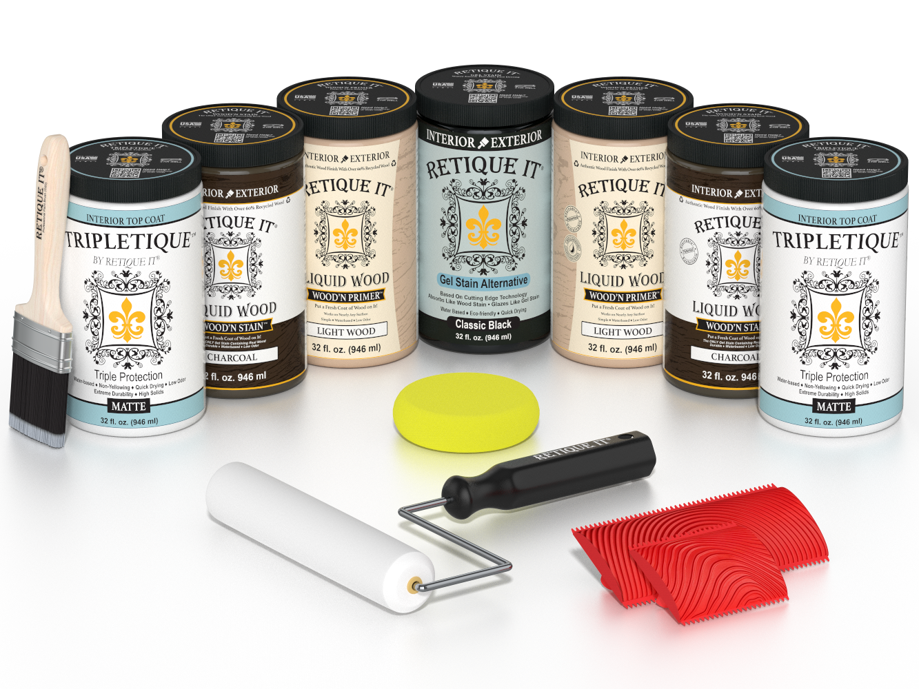 Retique It® Wood'n Cabinet Kit in Charcoal with 24 door grained stain finish, matte texture for kitchen or furniture cabinetry.