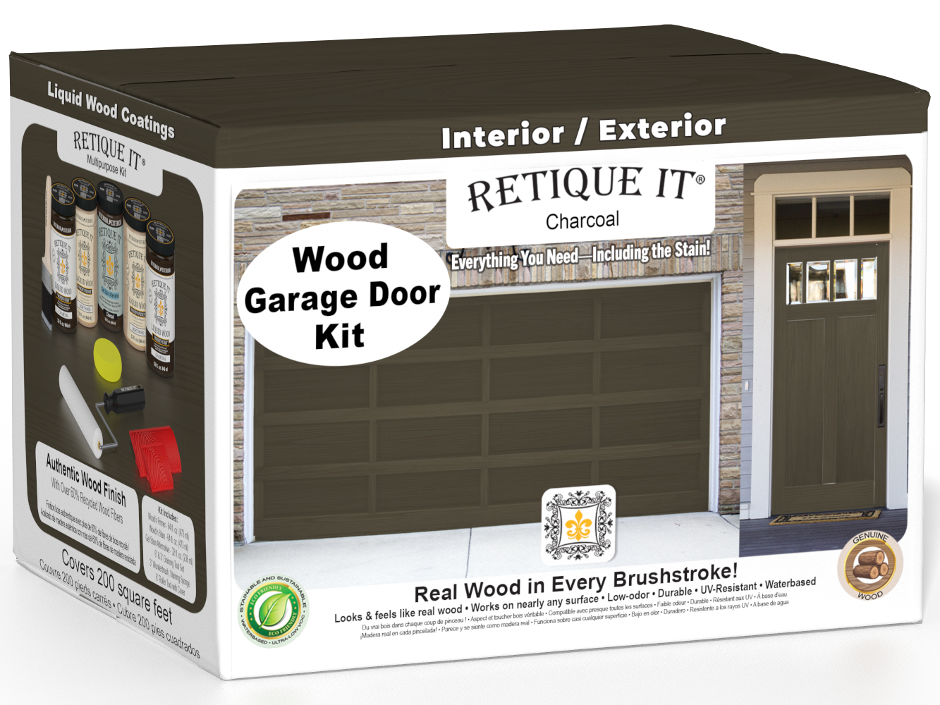 Wood'n Door Kit (Front & Garage Door) - Charcoal — box hero