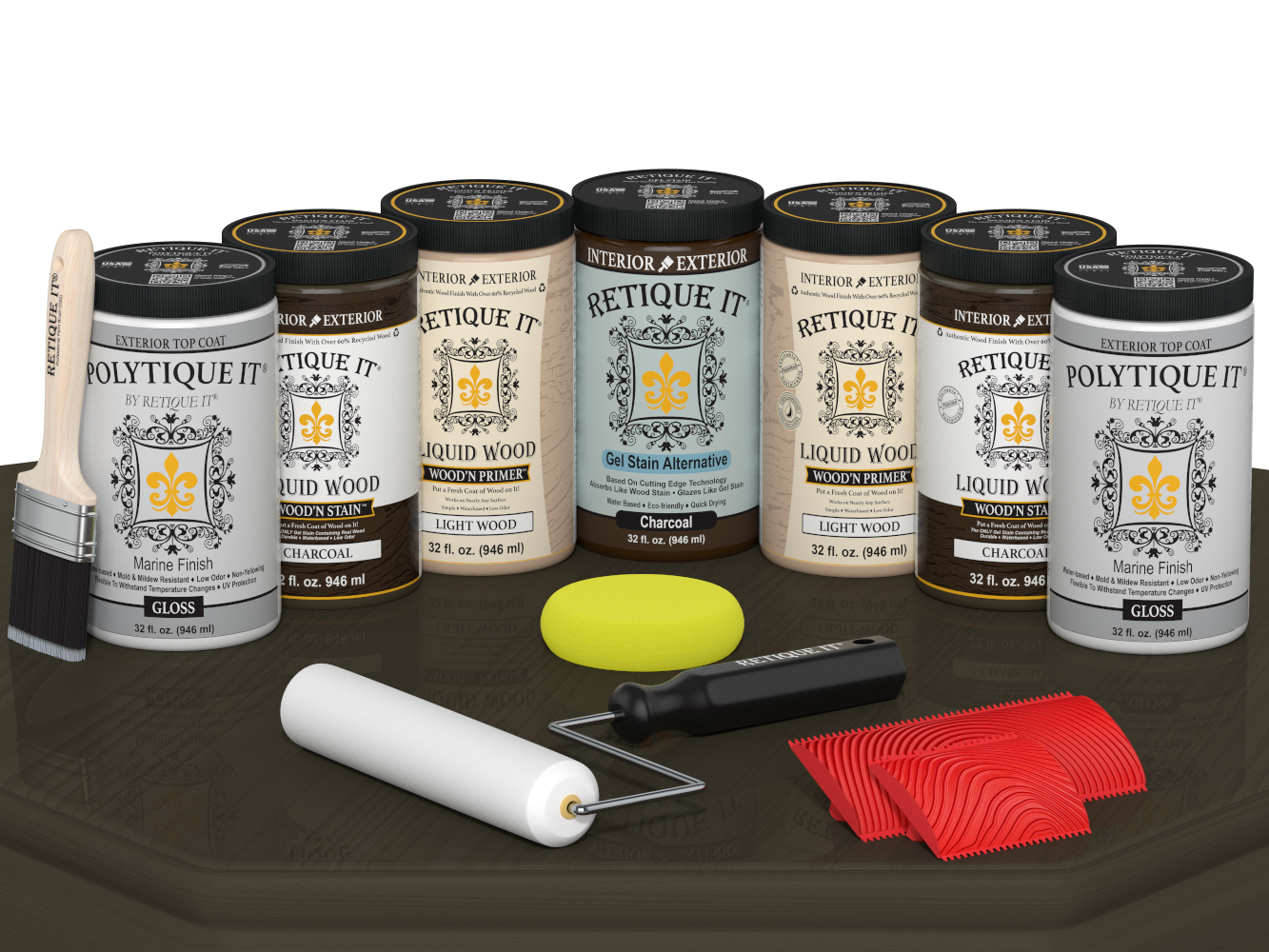 Wood'n Door Kit (Front & Garage Door) - Charcoal — Gloss kit contents