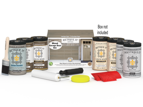 Wood'n Door Kit (Front & Garage Door) - Drift Wood — Matte kit contents with door box
