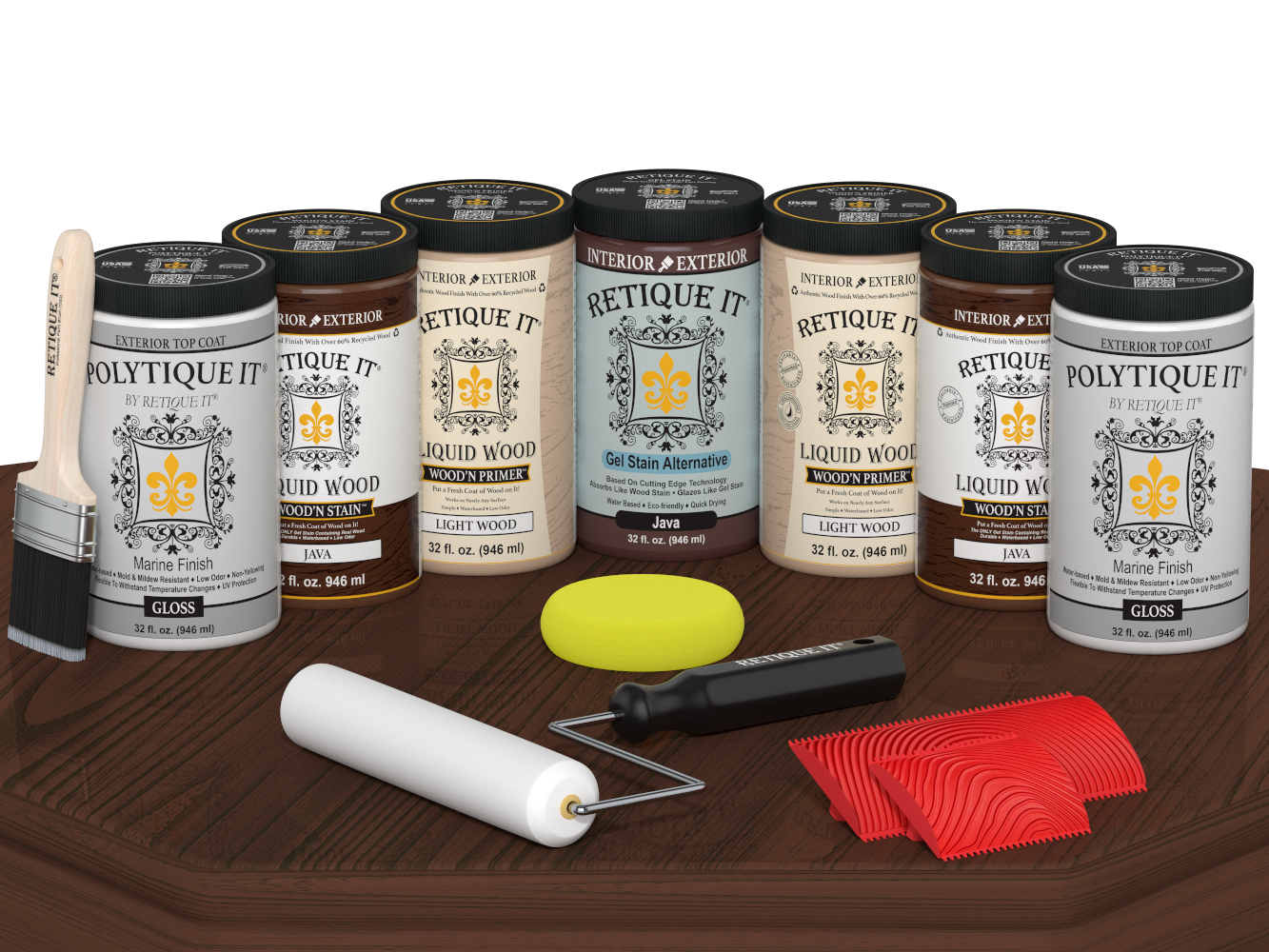 Wood'n Door Kit (Front & Garage Door) - Java — Gloss kit contents