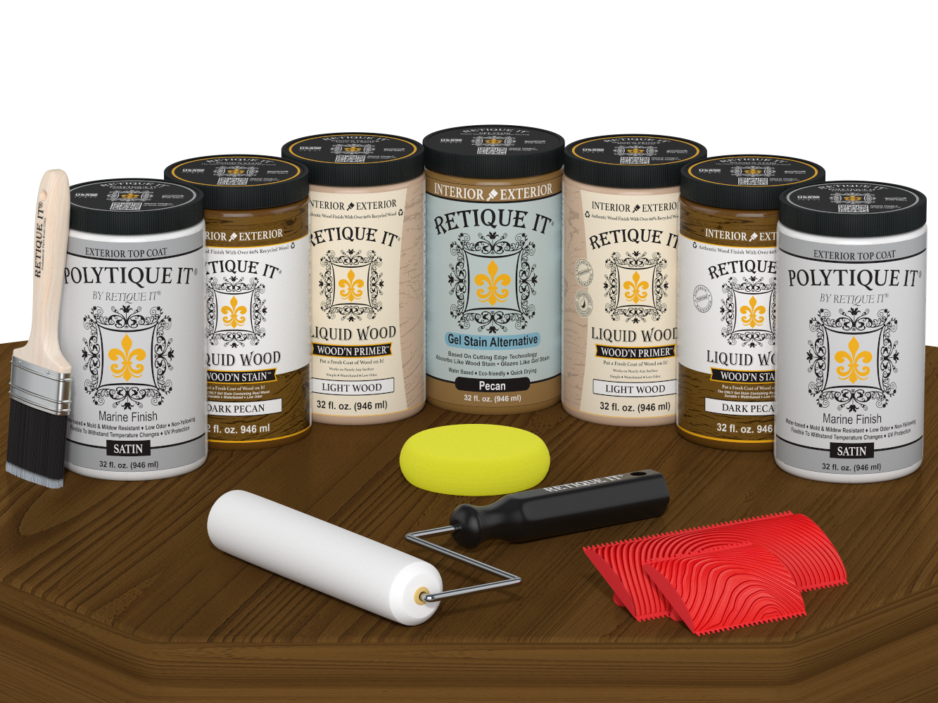 Wood'n Door Kit (Front & Garage Door) - Dark Pecan — Satin kit contents