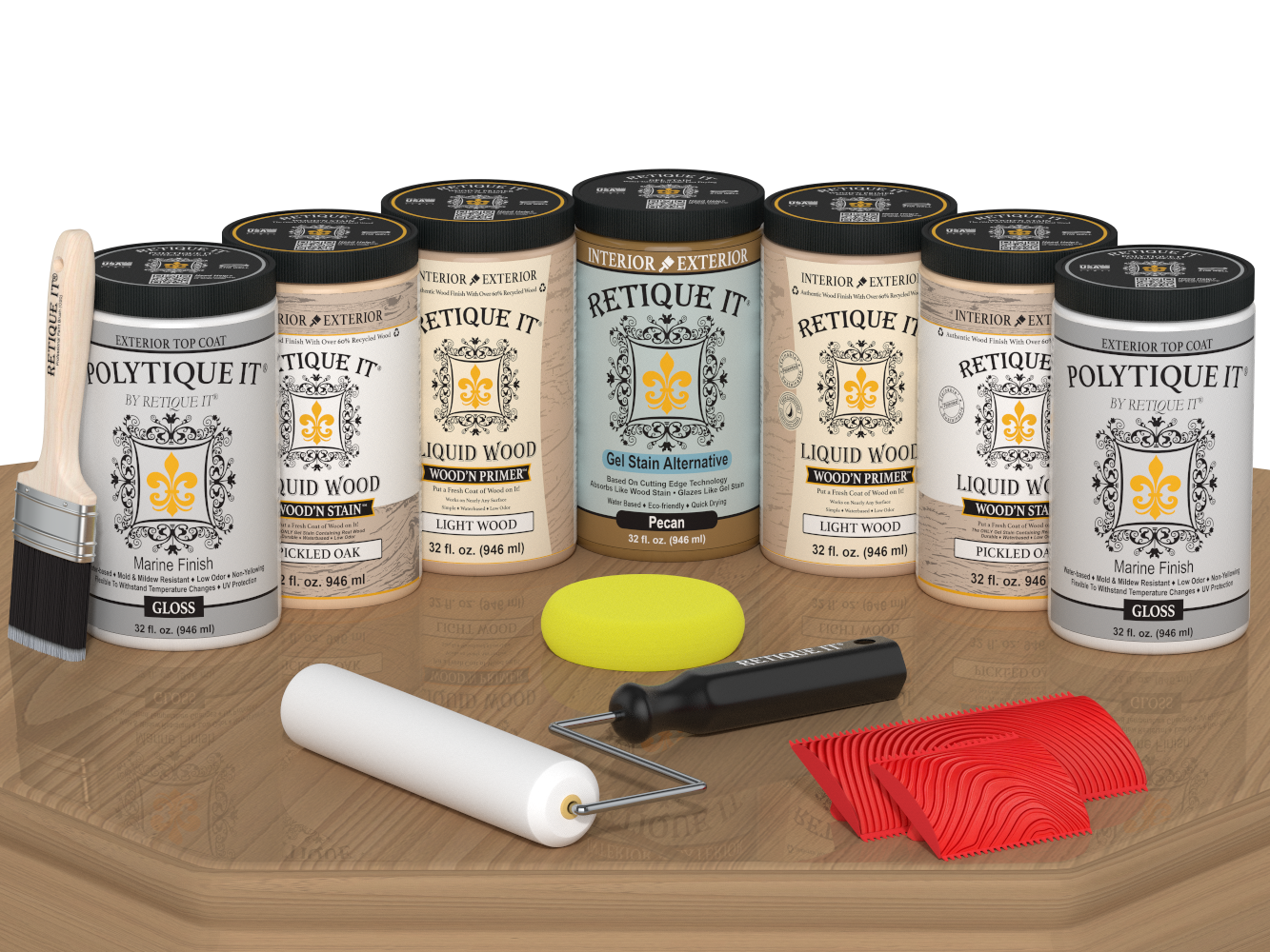 Wood'n Door Kit (Front & Garage Door) - Pickled Oak — Gloss kit contents