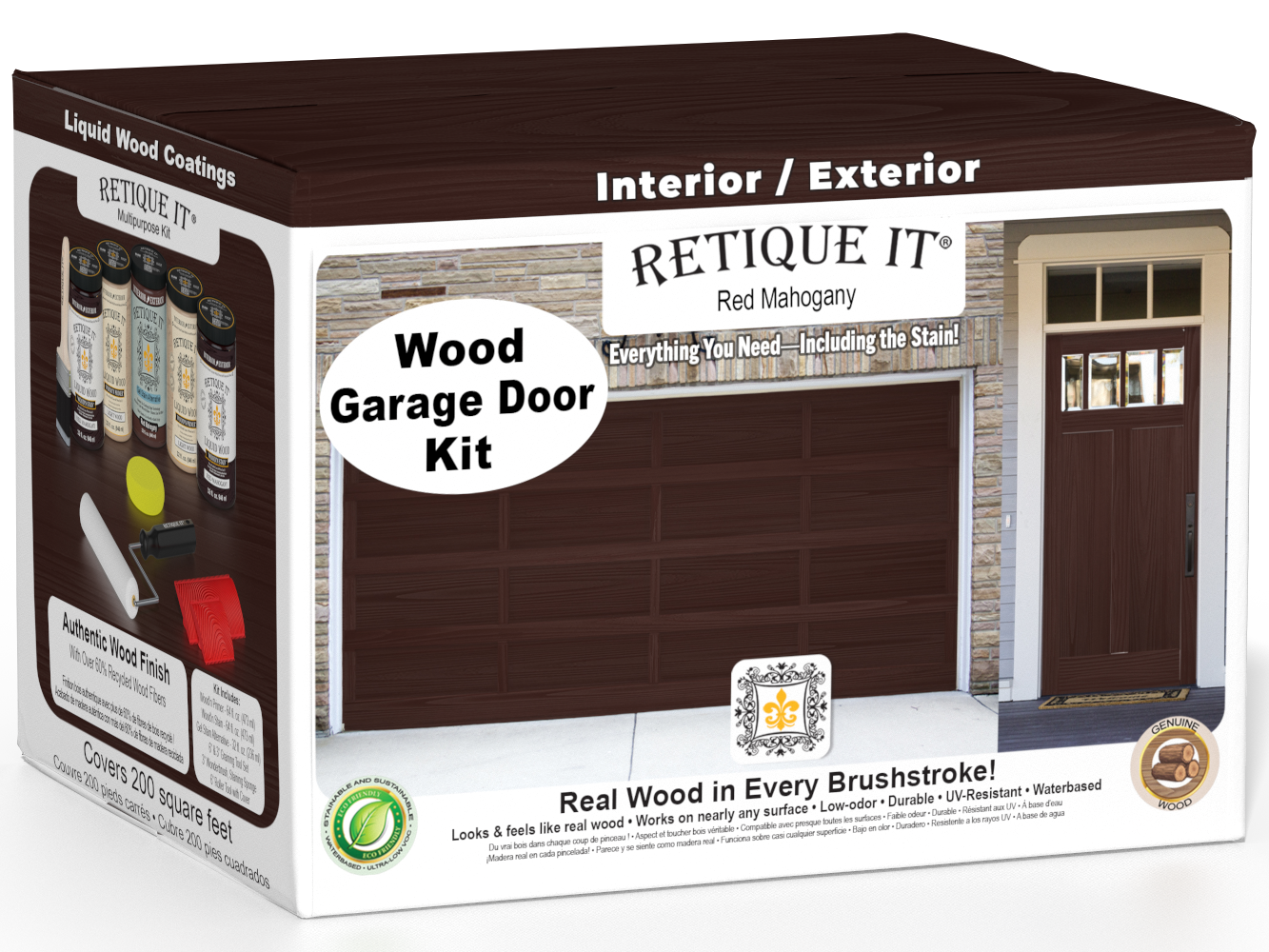 Wood'n Door Kit (Front & Garage Door) - Red Mahogany — box hero