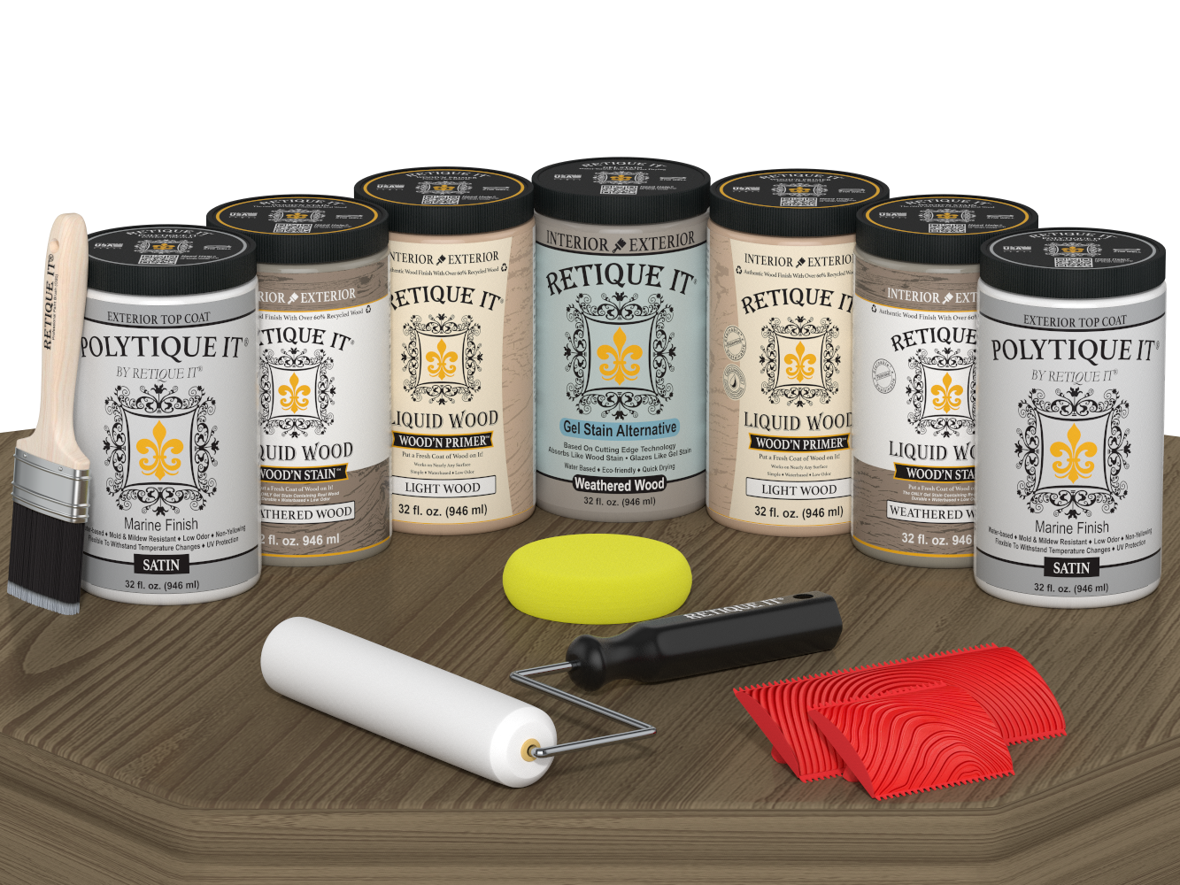 Wood'n Door Kit (Front & Garage Door) - Weathered Wood — Satin kit contents