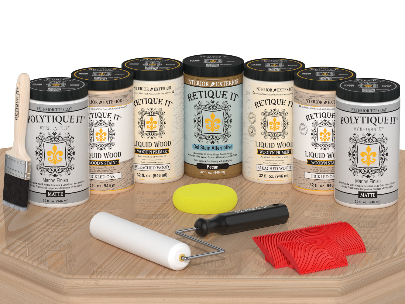 Wood'n Door Kit (Front & Garage Door) - White Oak — Matte kit contents