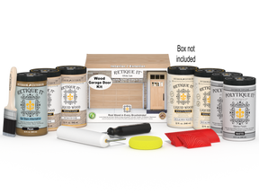 Wood'n Door Kit (Front & Garage Door) - White Oak — Matte kit contents with door box