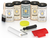 Retique It® Wood'n Door Kit in White Wash stain for front and garage doors, featuring natural wood finish and stain application.