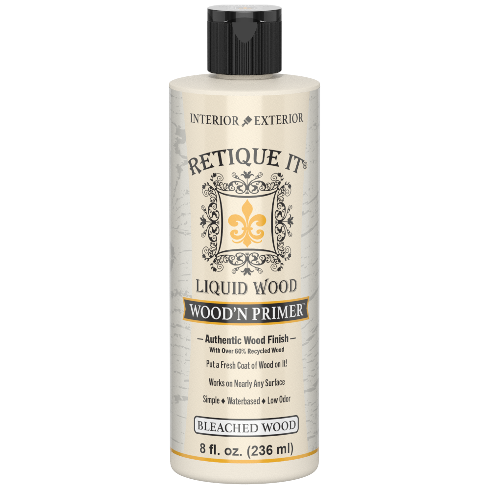 Bleached Wood Wood'n Primer by Retique It® for priming and preparing wood surfaces for painting or staining.