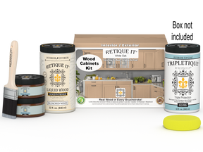 Retique It® Wood'n Cabinet Kit with 12 smooth white oak doors, stain finish, for kitchen or bathroom cabinetry.
