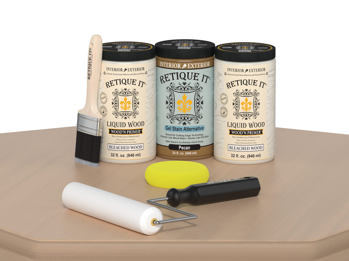 White oak Wood'n Cabinet Kit with 24 smooth doors, stain finish, for kitchen or bathroom cabinets by Retique It®.