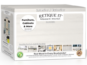 Retique It® Multi-purpose Smooth Finish Kit in white wash with four large containers, designed for wood finishing projects.