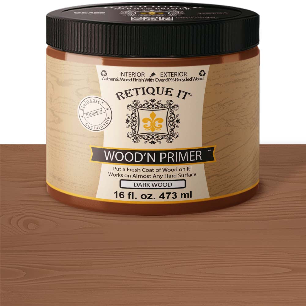 Retique It® Web Wood Primer, a primer for wood surfaces, showing a close-up of the primer-coated wood with a smooth finish.