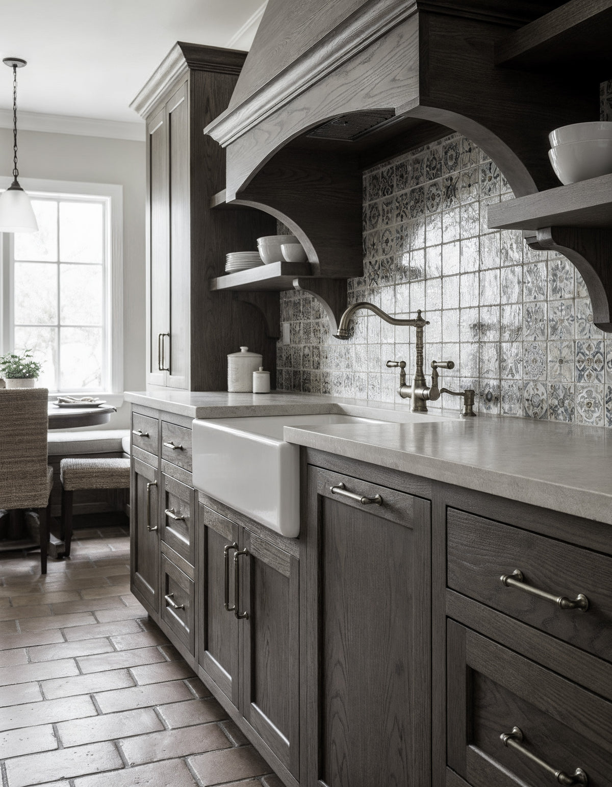 Large Black Wood'n Kit by Retique It® in Classic Black for interior wood finishing, shown on a rustic kitchen countertop.