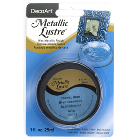 DecoArt Metallic Lustre in Champagne Ice, 1 oz bottle, shiny metallic finish on smooth surface