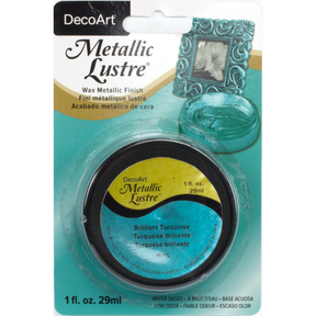 DecoArt Metallic Lustre in Champagne Ice, 1 oz bottle, shiny metallic finish for crafts and decorative projects.