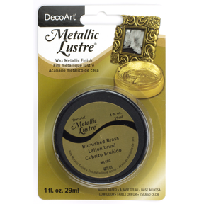 DecoArt Metallic Lustre Champagne Ice in 1 oz bottle, shiny metallic finish for craft and decorative projects