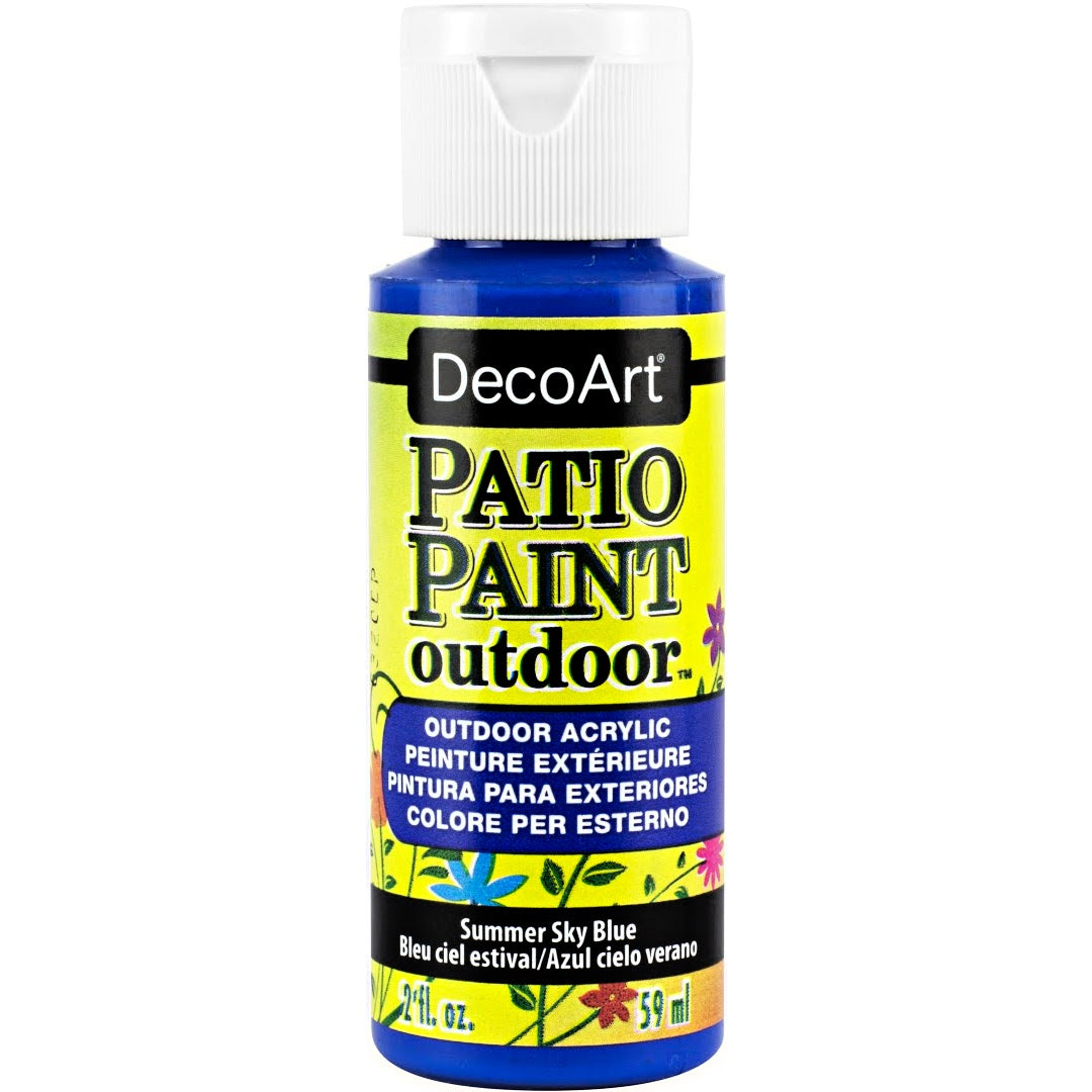 DecoArt Patio Paint outdoor acrylic paint in vintage rose color, 2 oz bottle, ideal for outdoor furniture and surfaces