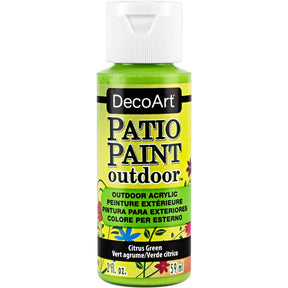 DecoArt Vintage Rose outdoor acrylic patio paint in a 2 oz bottle, suitable for outdoor decorating and craft projects