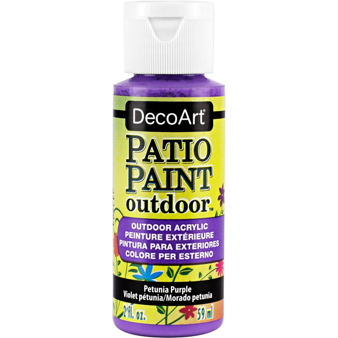 DecoArt Vintage Rose outdoor acrylic patio paint bottle, 2 oz, for decorating exterior surfaces with vibrant color