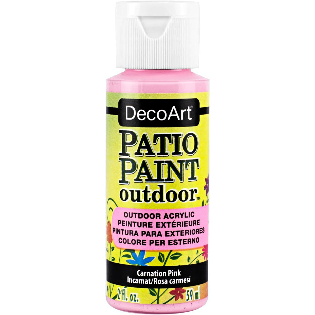 DecoArt Vintage Rose outdoor acrylic patio paint in 2 oz bottle, suitable for exterior surfaces and garden projects