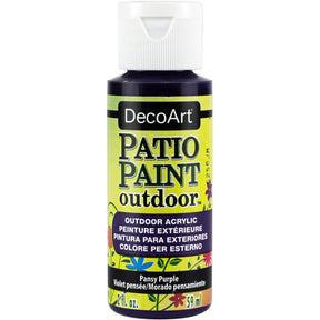 DecoArt Vintage Rose outdoor acrylic patio paint in a 2 oz bottle, ideal for outdoor furniture and decorative projects.