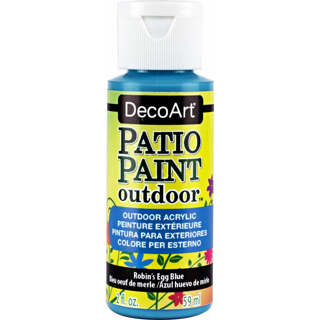 DecoArt Vintage Rose outdoor acrylic patio paint in a 2 oz bottle, ideal for outdoor furniture and surfaces
