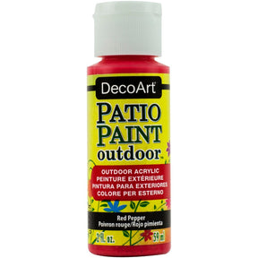 DecoArt Vintage Rose outdoor acrylic patio paint in 2 oz bottle, ideal for outdoor furniture and surfaces.