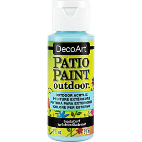 DecoArt Vintage Rose outdoor acrylic patio paint in 2 oz bottle, ideal for outdoor furniture and surfaces.