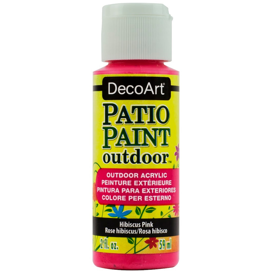 DecoArt Vintage Rose outdoor acrylic patio paint in 2 oz container, suitable for outdoor furniture and surfaces
