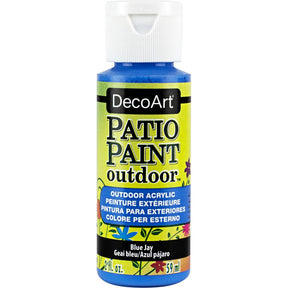 DecoArt Vintage Rose outdoor acrylic patio paint in 2 oz jar, suitable for outdoor furniture and surfaces.