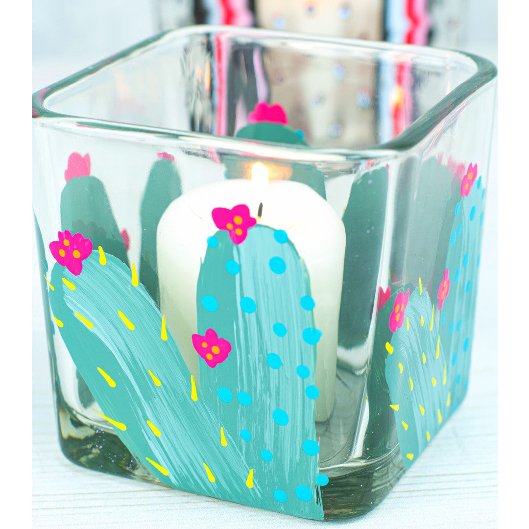 DecoArt Glass Paint in white, 2 oz bottle, suitable for decorating glass surfaces with vibrant, opaque color.