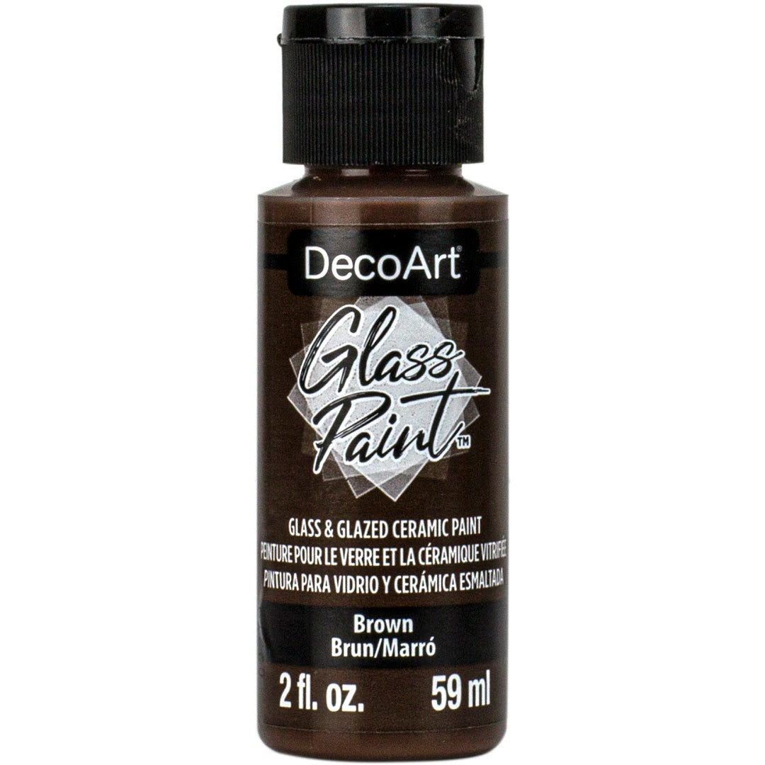 White DecoArt Glass Paint in a 2 oz bottle, suitable for decorating and adding color to glass surfaces.
