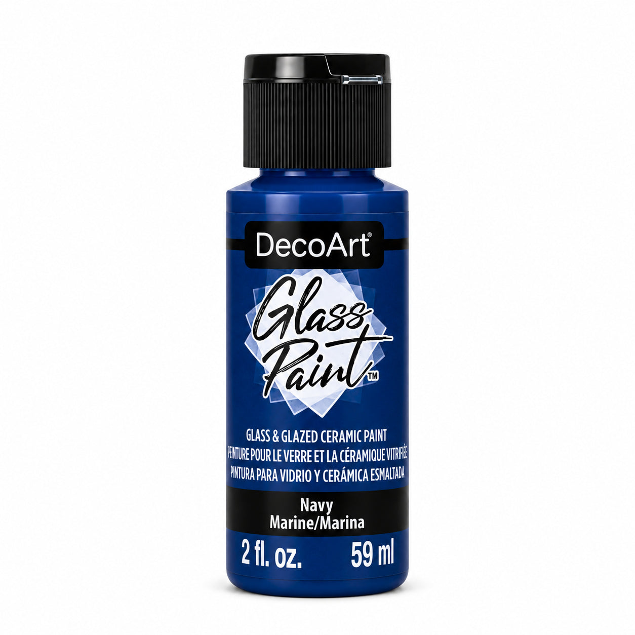 DecoArt Glass Paint in Navy, 2 oz bottle<h/analysis>