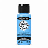 DecoArt glass paint in light blue, 2-ounce bottle for decorating glass surfaces