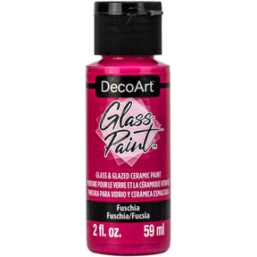 DecoArt Glass Paint in white, 2 oz bottle, suitable for decorating and creating designs on glass surfaces.