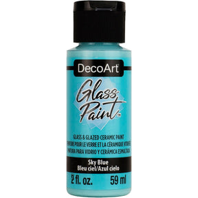 DecoArt Glass Paint in white, 2 oz bottle, suitable for decorating and creating designs on glass surfaces.