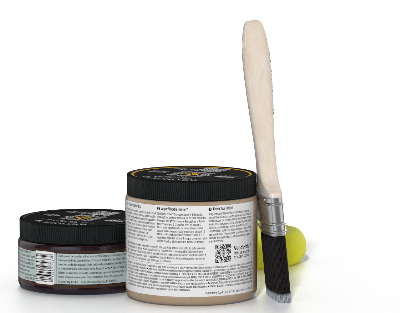 Retique It® Multi-purpose Smooth Finish Kit (Med) in Black Walnut, featuring wood finishing tools and supplies for furniture refinishing.