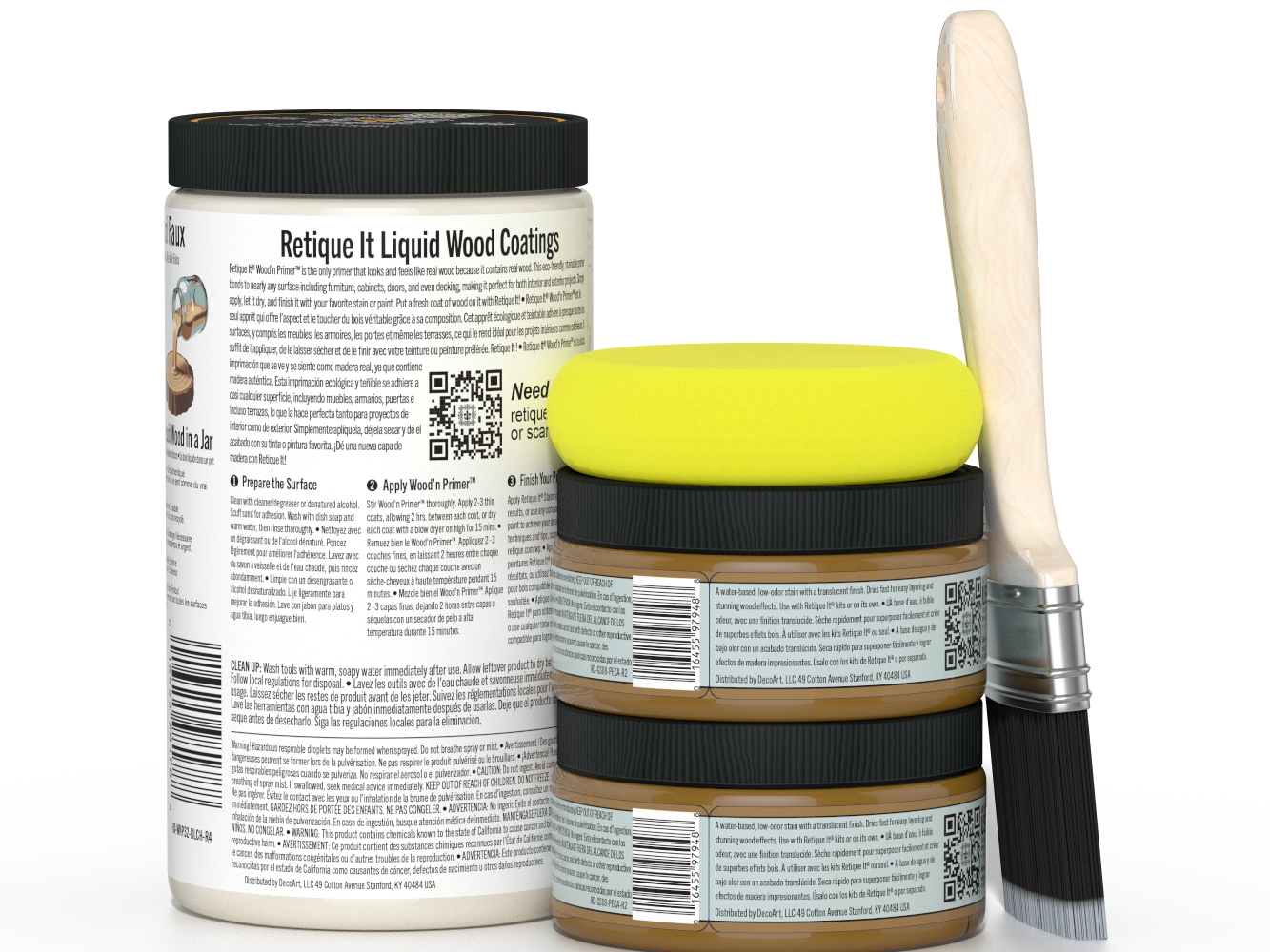 Large White Oak Wood'n Finish Kit from Retique It® with smooth finish components for multi-purpose wood projects.