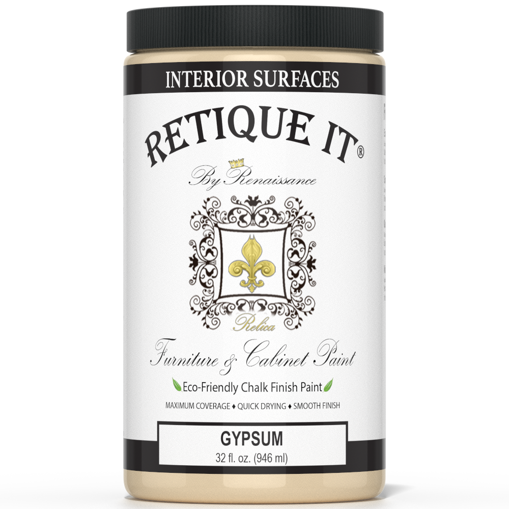 Jar of Retique It furniture paint on a white background