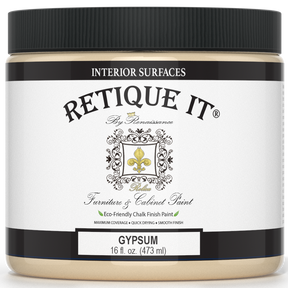 Retique It by Renaissance Furniture & Cabinet Paint in Gypsum, 16 oz jar, eco-friendly chalk finish paint for interior surfaces.